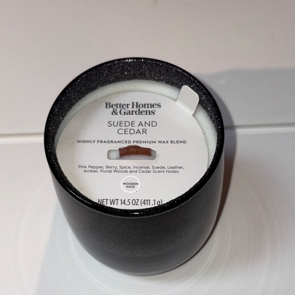 ITEM NO. 72: Better Homes And Gardens Suede and Cedar Candle - Black